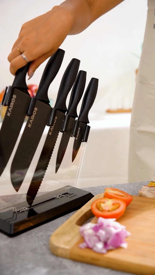 Buy Kairos 5Pcs Kitchen Knife Set with Stand, High Carbon